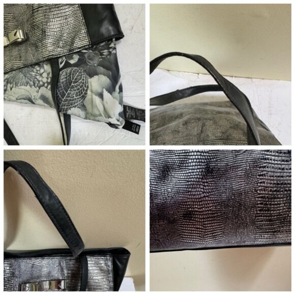 Ted Baker London Tote Bow Vegan Leather Shoulder Bag Large Snake skin Minimalist - Picture 11 of 16